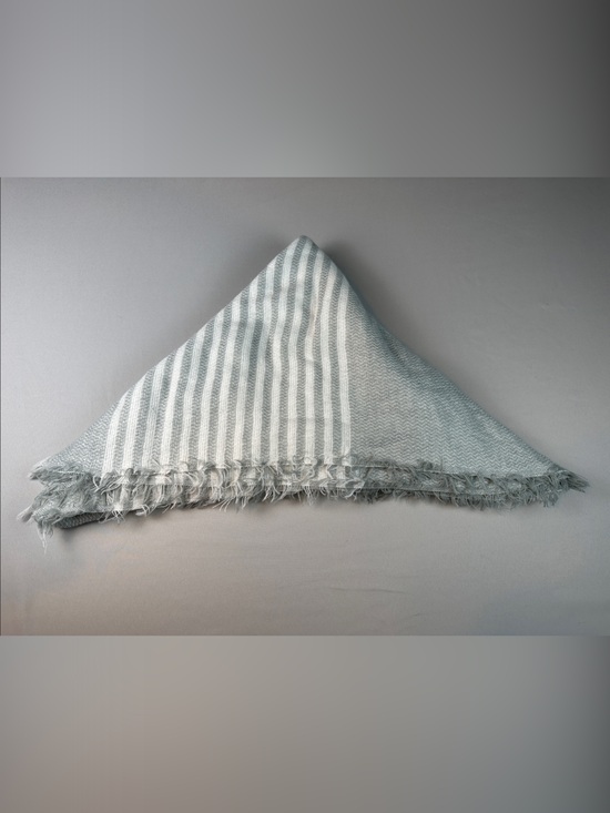 The Unbranded Brand Accessories - Womens Oversized Stripe Blanket Scarf Large Gray White Wrap Shawl 54x54